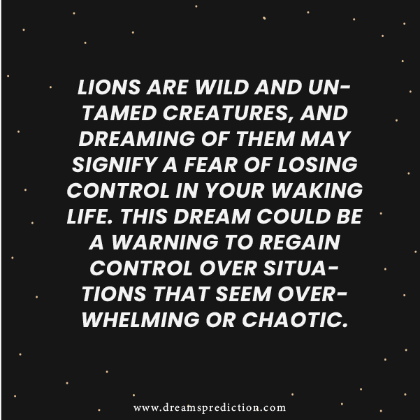 Negative Meanings About Dreaming Of Lion