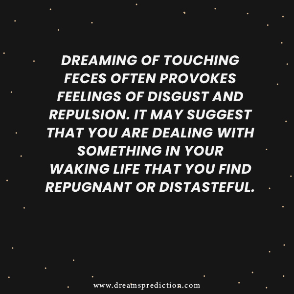 Negative Meanings Of Touching Feces In Dream