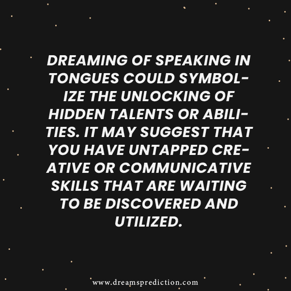 Negative Meanings about Dream of Speaking in Tongues