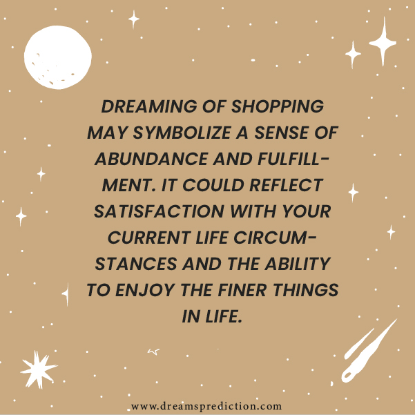 Positive Meanings Of Dream About Shopping