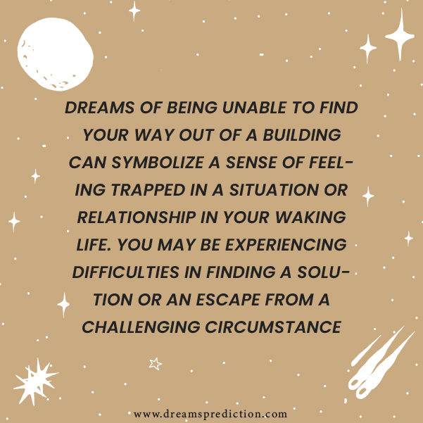 Positive Meanings Of Dream Can't Find Way Out Of Building